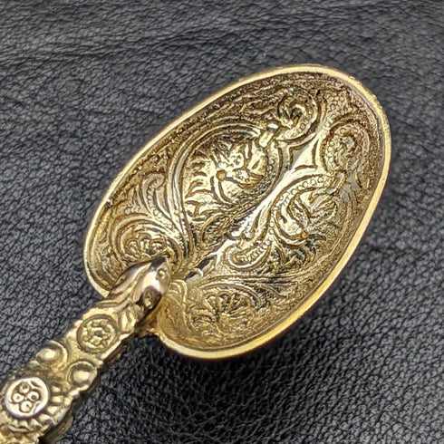 1936 British vintage sterling silver anointing spoon set of 12 in a case